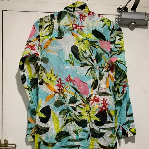 ORANGE FASHION VILLAGE FLORAL PRINT SHIRTS SIZE S/M - Picture 5 of 7